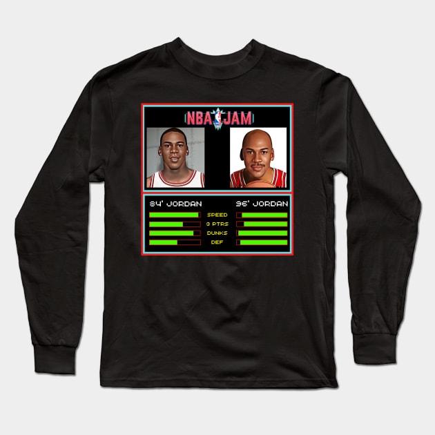 84’ Jordan vs 96’ Jordan - NBA Jam Edition Long Sleeve T-Shirt by M.I.M.P.